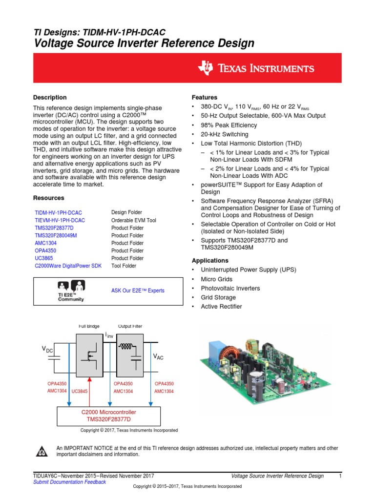 Voltage Source Inverter - Grid - Texas | PDF | Power Inverter | Power ...