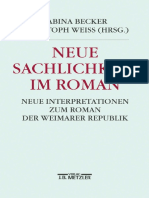 Sabina Becker, Christoph Weiß, Neue Sachlichkeit Im Roman - Neue Interpretationen Zum Roman Der Weimarer Republik (1995)