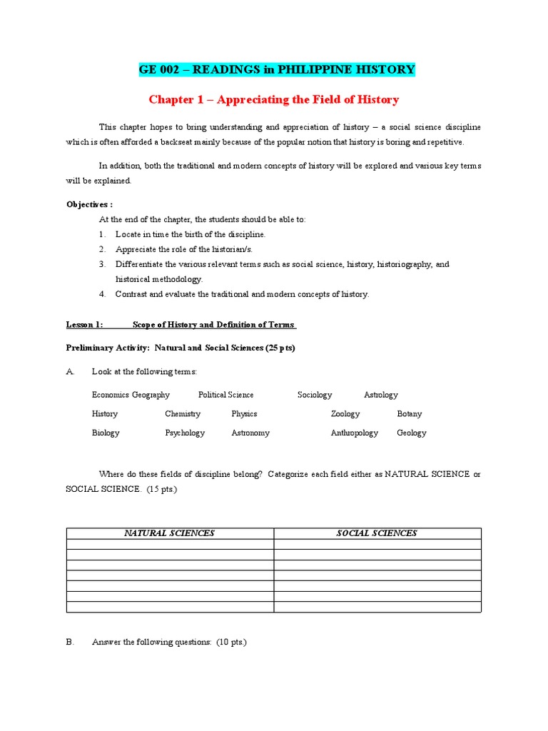 GE 002 Module CH 1 REV Sept2021 | PDF | Social Sciences | Science
