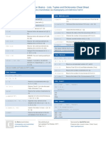 Python Basics - Lists, Tuples and Dictionaries Cheat Sheet: by Via