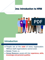 Chapter One: Introduction To HRM