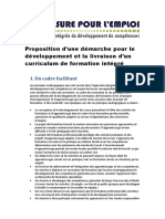 Proposition D'une Démarche Pour Le Développement Et La Livraison D'un Curriculum de Formation Intégré