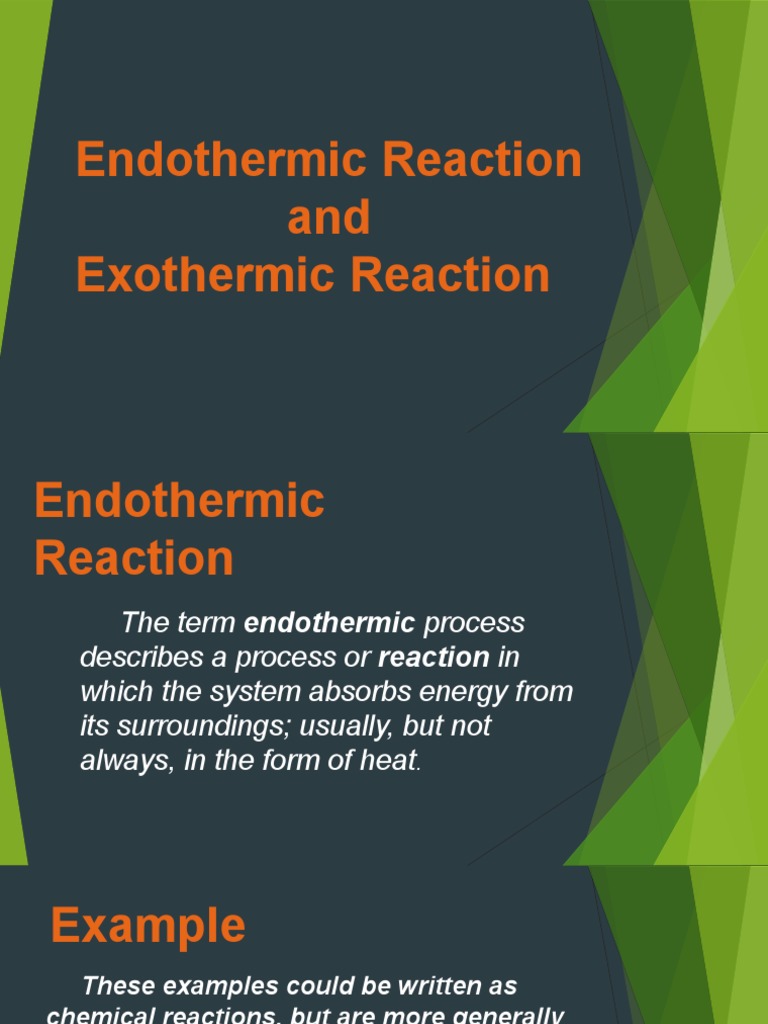 Endothermic and Exothermic Reaction PDF Chemical Reactions Combustion
