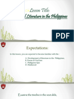 Lesson Title:: Pre-Colonial Literature in The Philippines