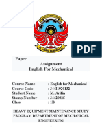 Paper Assignment English For Mechanical: Course Name