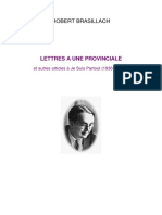 Robert Brasillach, Lettres A Une Provinciale