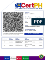 Covid-19 Vaccination Certificate: Jacky D Soriano
