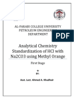 Standardization of HCl with Na2CO3 Using Methyl Orange