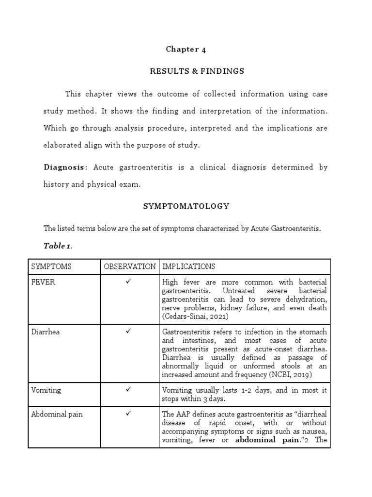 Case Study Chapter 4 - Rle 112 | PDF | Diarrhea | Diseases And Disorders