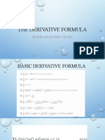 The Derivative Formula: Math Analysis-Cs 323