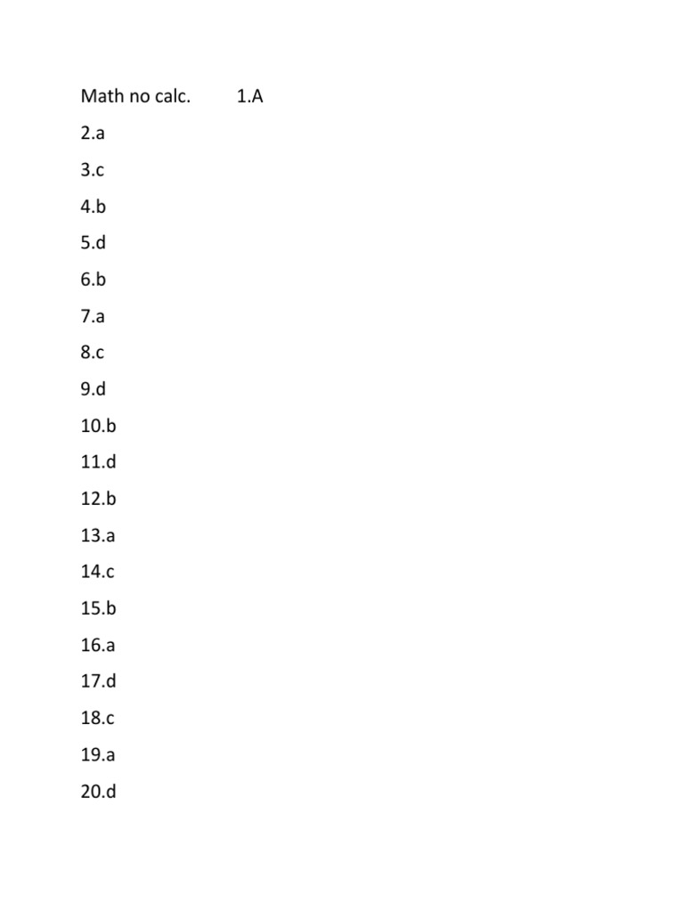 Math No Calc | PDF