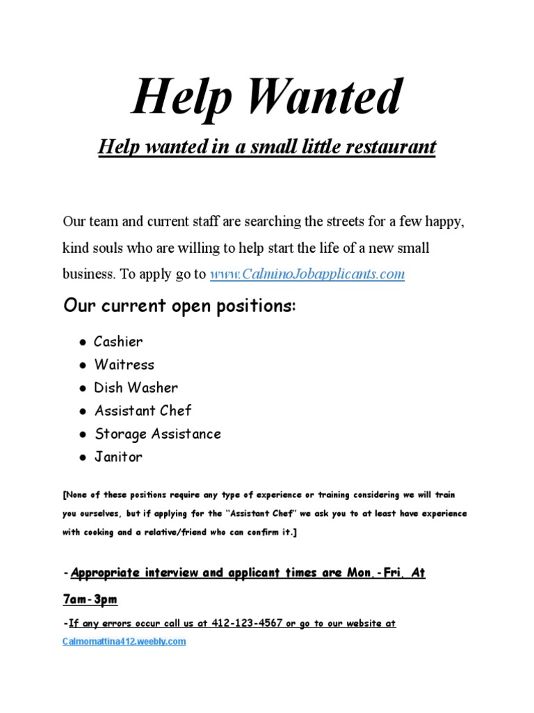 Help Wanted | PDF