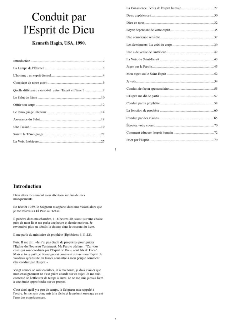 Aspirez Aux Dons Spirituels Kenneth Hagin Pdf ConduitparlEspritdeDieu Hagin | PDF | Noûs | Saint-Esprit
