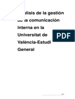 Análisis de La Gestión de La Comunicación Interna en La Universitat