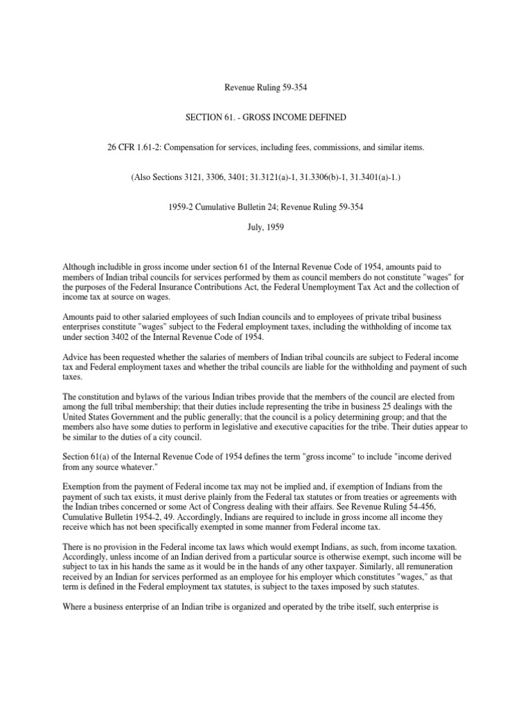 US Internal Revenue Service: rr59 354 | PDF | Withholding Tax | Income ...