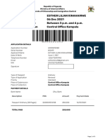 Applicant Esther Lilian Kinahairwe Appointment Date 06 Dec 2021 Appointment Time Between 3 P.M. and 4 P.M. Place of Submission Central O Ce Kampala