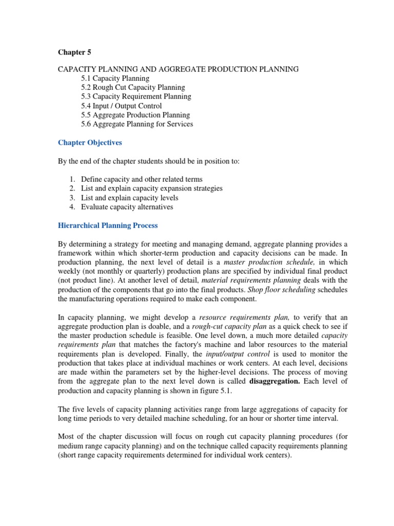 Rough Cut Capacity Planning Overview | PDF | Economies Of Scale | Economies