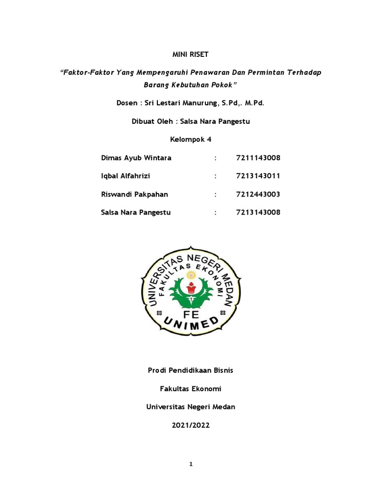 Faktor Pengaruh Permintaan dan Penawaran | PDF | Karier & Perkembangan ...