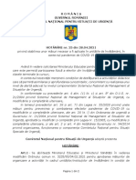 HOTĂRÂRE Nr. 25 Din 28.04.2021 Privind Stabilirea Unor Măsuri Necesar A Fi Aplicate În Unitățile de Învățământ, În Contextul Pandemiei de COVID-19