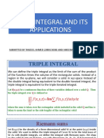 Triple Integral and Its Applications: Submitted by Tanzeel Ahmed (20Bscs038) and Ameerjan (20Bscs010)