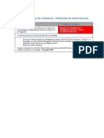 Matriz de Variables y Problema A Investigar