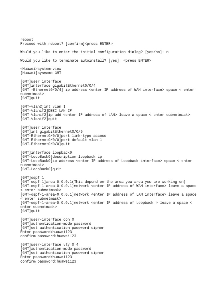 Huawei Router Configuration Guide | PDF