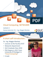 Cloud Computing NETW1009: Course Instructor: Dr. - Ing. Maggie Mashaly