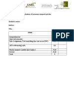 Evaluation For Research Summary Articles