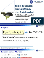 Topik 2 - Gauss Markov Dan Autokorelasi