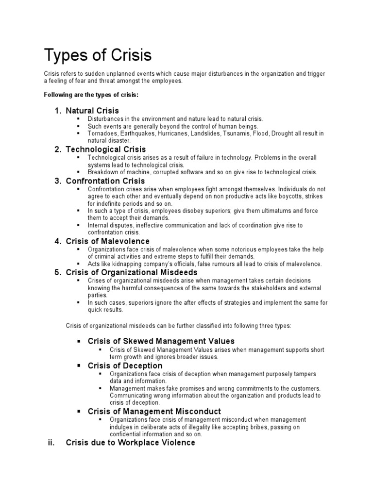 Types De Crises The Economic Scars Of Crises And Recessions
