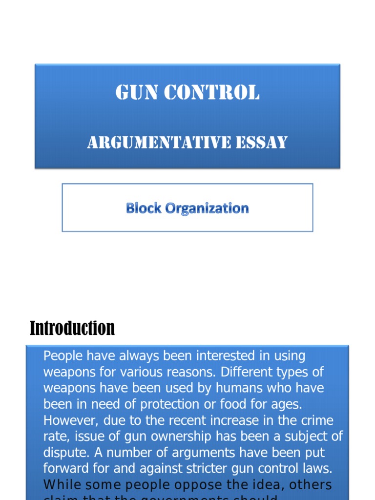 gun control topics for argumentative essay