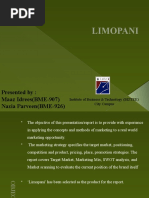 Download LIMOPANI Marketing Managment presentation by Nazia Parveen SN53741815 doc pdf