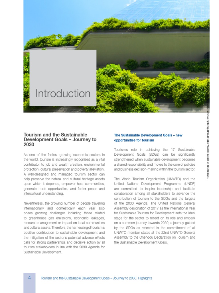 Tourism and The Sustainable Development Goals - Journey To 2030 ...