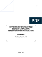 India'S Intra-Industry Trade Under Economic Liberalization: Trends and Country Specific Factors