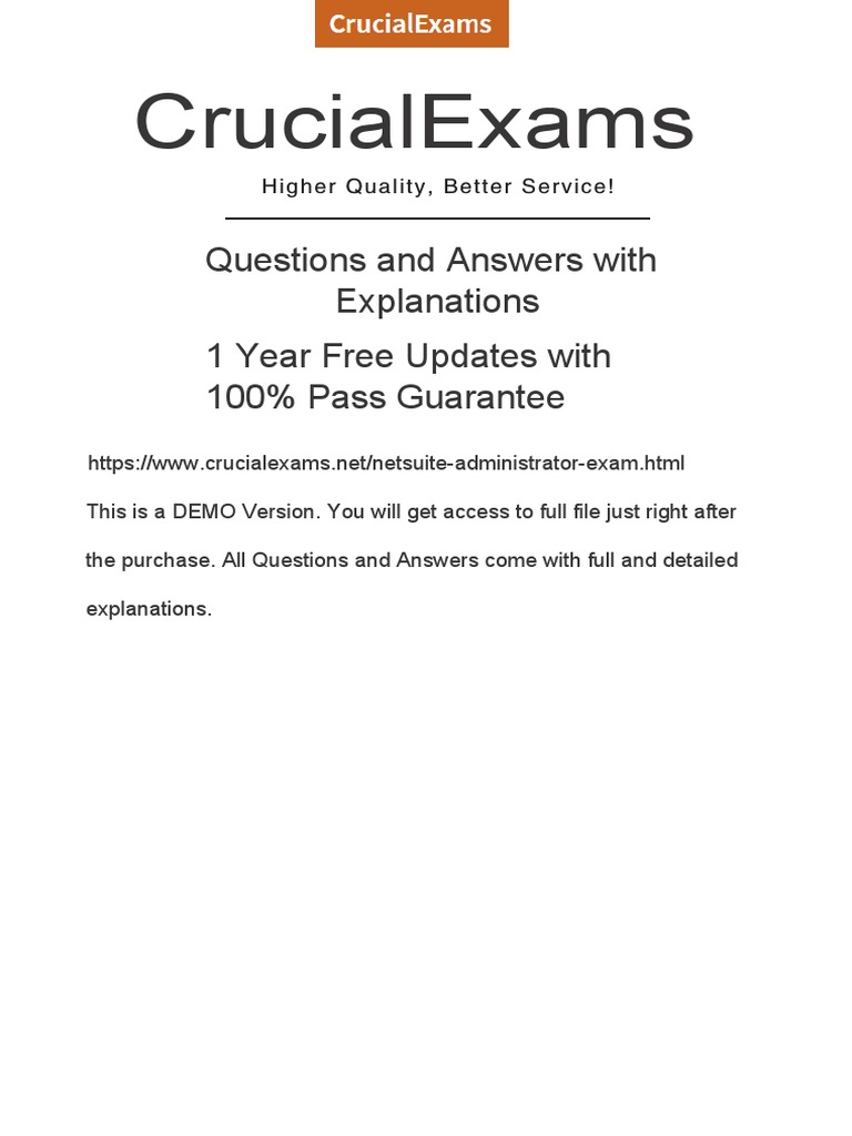NetSuite Administrator Exam Questions and Answers PDF Software