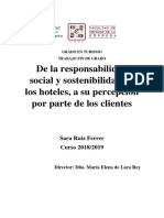 TFG. La Responsabilidad Social y La Sostenibilidad en El Sector Hotelero y La Percepción de Los Clientes
