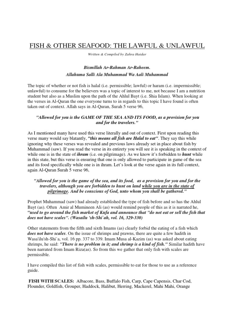 Fish & Other Seafood - The Lawful & Unlawful, PDF