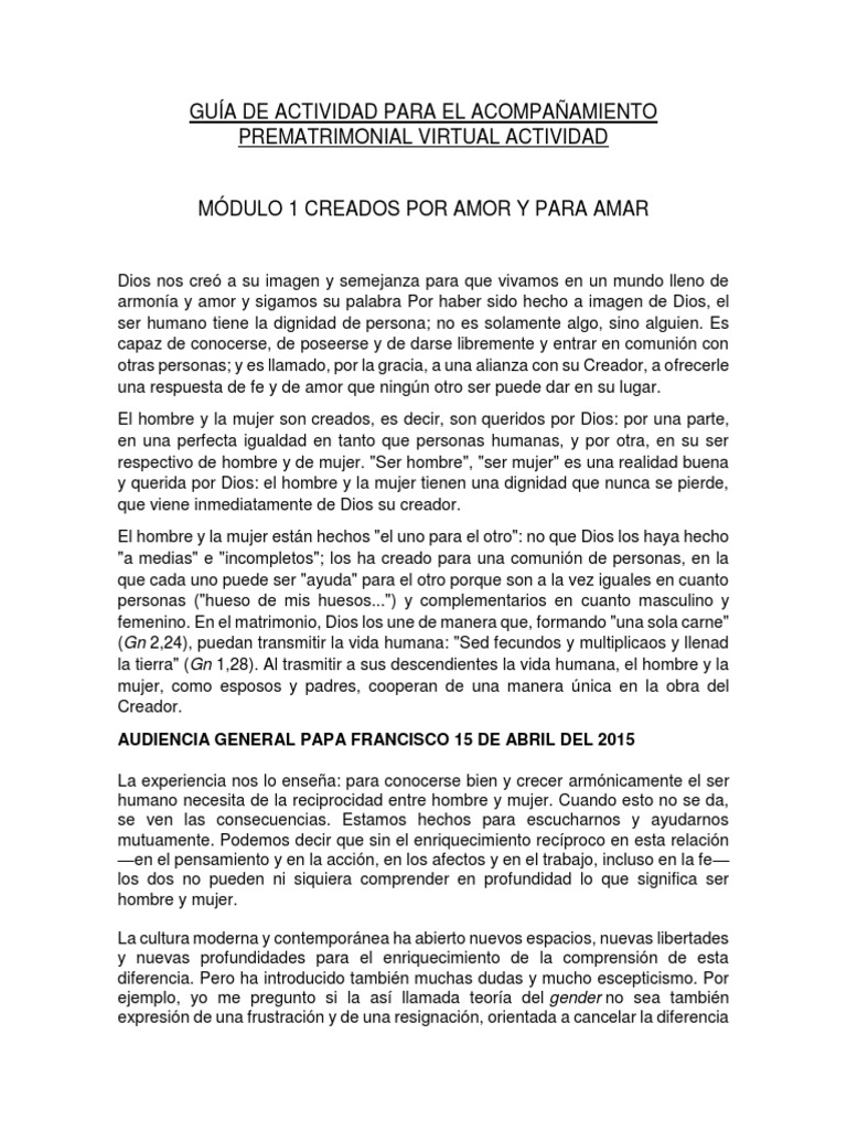 Modulo 1 | PDF | Dios | Amor