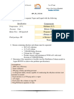 Specification Temperature 25°C, Pressure 1 Bar, Molar Flow 100 Kgmole/h