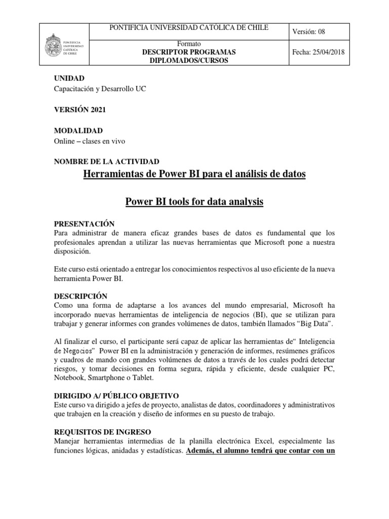 Herramientas de Power BI para El Análisis de Datos (3 de Junio) | PDF ...