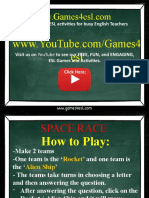 Blank Template Esl Ppt Game Space Race Game