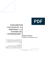 Fundamentos Contingentes El Feminismo y La Cuestión Del Postmodernismo. Butler