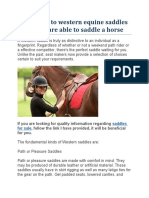 Help Guide To Western Equine Saddles - How You Are Able To Saddle A Horse