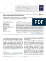 A New Analytical Model For The Low Velocity Perforation of TH 2017 Defence T