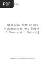 1914 - De la Naturalisation des indigènes