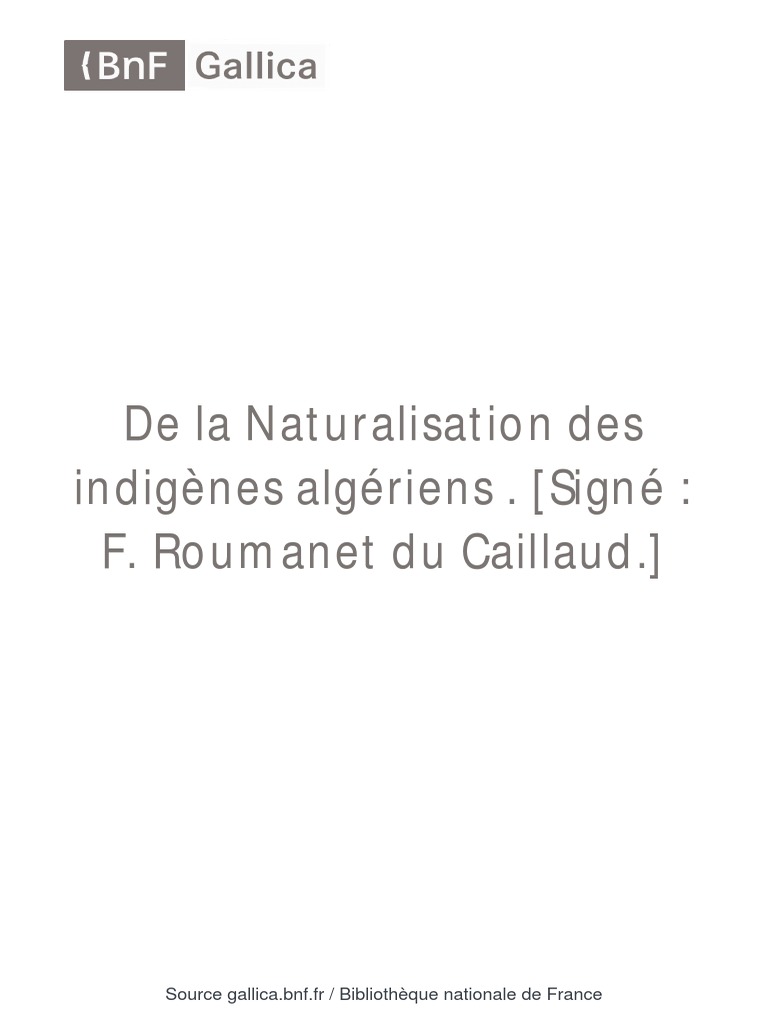 Naturalisation des Algériens en France | PDF | Propriété intellectuelle ...