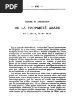 1860 - de La Propriété Arabe Avant 1830