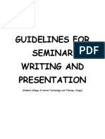 Guidelines For Seminar Writing and Presentations