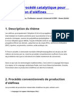 Nouveau Procédé Catalytique Pour La Production D'oléfines: 1. Description Du Thème