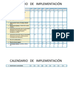 CALENDARIO DE IMPLEMENTACIÓN PARA CONVIVIENCIA ESCOLAR